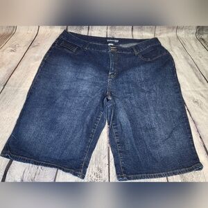 St John's Bay, Blue denim jean shorts, 22W